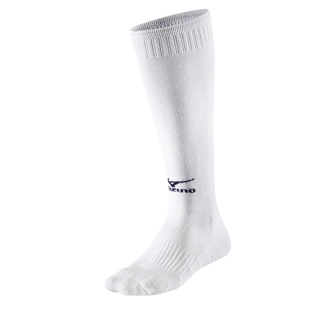 Mizuno Women's Comf VB Long Volleyball Socks White/Navy (V2EX6A5571-IKL)